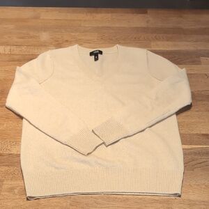 Cashmere Cream V-Neck Sweater